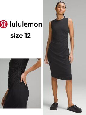 lululemon Shirred Nulu Midi Tank Dress with Side Ruching Detail